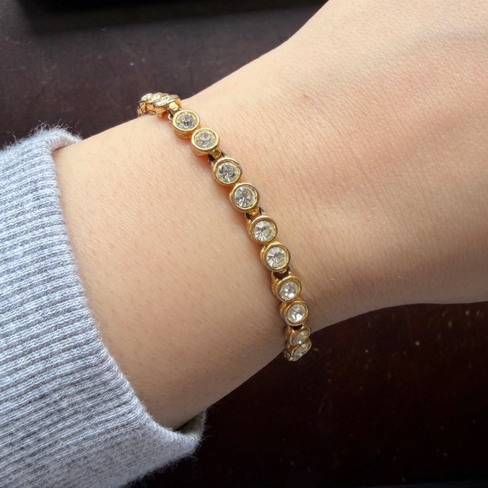 Gold Bezel Vintage Tennis Bracelet
